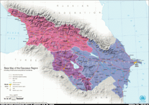 Political map of South Caucasus