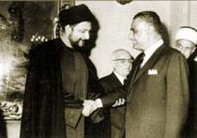 Mūsá aṣ-Ṣadr with Gamal Abdel Nasser in the 1960s