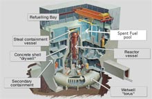 Diagram for location of the pool in each reactor building.