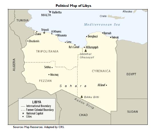 map of libyan revolution. Political Map of Libya