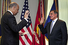 Panetta being sworn in as Secretary of Defense.