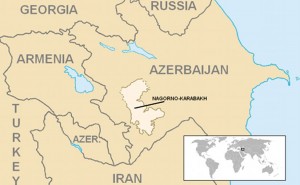 Location of Nagorno-Karabakh. Source: Wikipedia Commons.