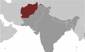 Location of Afghanistan. Source: CIA World Factbook.