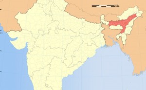 Location of Assam in India. Source: Wikipedia Commons.