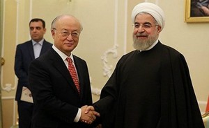 IAEA's Yukiya Amano meets Iran's President Rohani in Tehran.