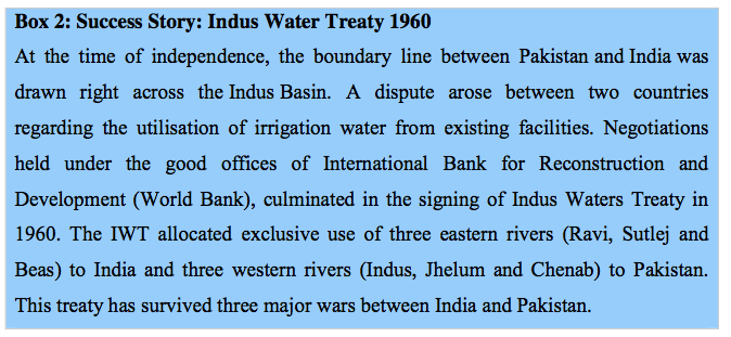 Box 2: Success Story: Indus Water Treaty 1960