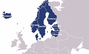 Member states of the Nordic-Baltic Eight. Source: Wikipedia Commons.