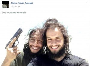 Abdelhamid Abaaoud (left) in a photo from his Facebook page