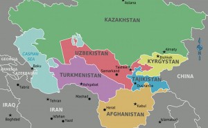 Central Asia. Map by Cacahuate, Wikipedia Commons.
