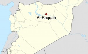 Location of Al-Raqqah in Syria. Source: Wikipedia Commons.