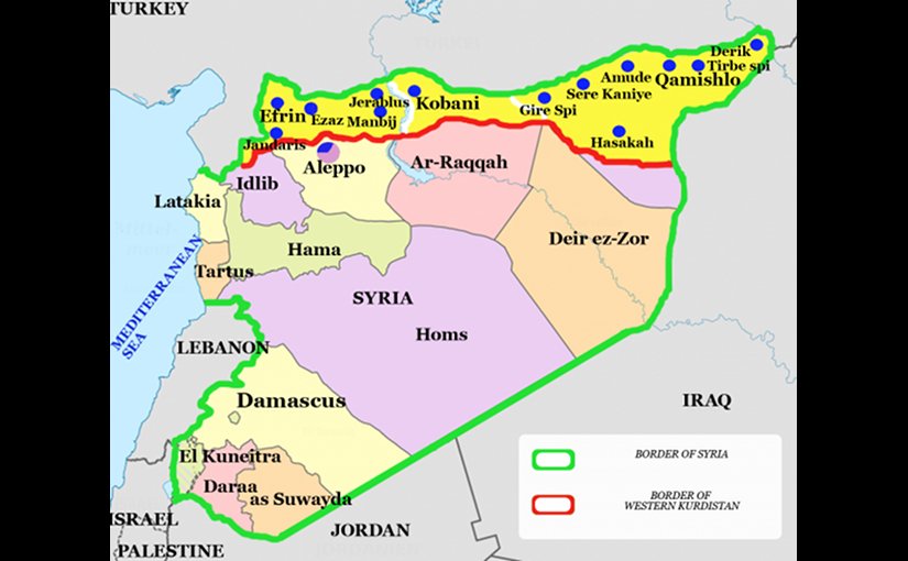 Western Kurdistan. Source: Wikimedia Commons.