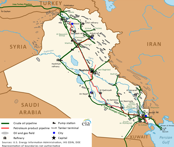 Figure 1. Iraq's oil and natural gas infrastructure