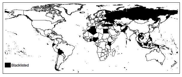 Figure 1 Blacklisted countries