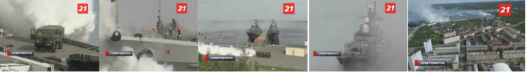 Russia's TV21 broadcast footage of Russian troops Source: TV21