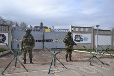 Military base at Perevalne during the 2014 Crimean crisis. (Source: Anton Holoborodko/Ex.ua)