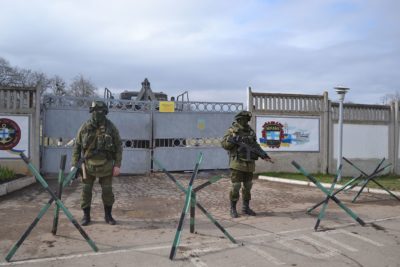 Military base at Perevalne during the 2014 Crimean crisis. (Source: Anton Holoborodko/Ex.ua)