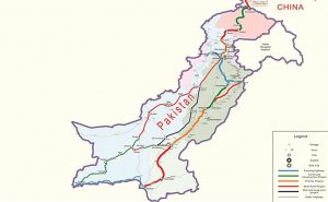 Map of the China-Pakistan CPEC roadway network. Credit: Government of Pakistan, Wikipedia Commons.