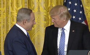 Israel PM Benjamin Netanyahu and US President Donald Trump. Credit: White House video screenshot.