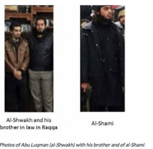 Photos of Abu Luqman (al-Shwakh) with his brother and of al-Shami