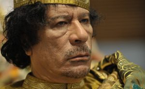 Libya's Muammar al-Gaddafi. U.S. Navy photo by Mass Communication Specialist 2nd Class Jesse B. Awalt