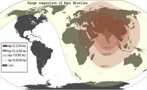 India's Agni missile range. Source: Michael, Wikipedia Commons.