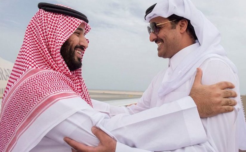Saudi Deputy Crown Prince Mohammed bin Salman and Qatari Emir Sheikh Tamim bin Hamad Al-Thani Discuss Bilateral Relations. Source: Saudi Press Agency