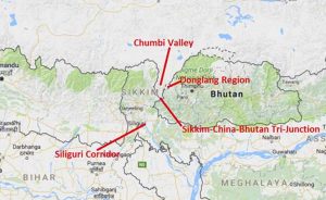 Doklam region involved in the Bhutan-India-China conflict. Source: Indian Defense Review.