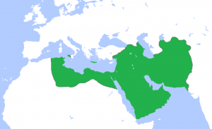 Map of the Abbasid Caliphate at its greatest extent, c. 850. Source: Wikipedia Commons.