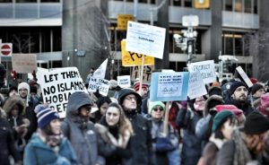 Protest in Canada supporting Muslims.