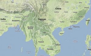 Map showing China’s Yunnan and India’s northeast, For representational purposes only