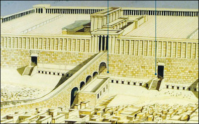 n artist's reconstruction shows where today's Western Wall (the area between the two dark vertical lines) lies in relation to the temple complex of antiquity. For centuries, it was the upper portion, the Temple Mount, where Jews made their pilgrimages and prayers, even when it lay in ruins.