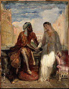 "Othello and Desdemona in Venice" by Théodore Chassériau (1819–56)