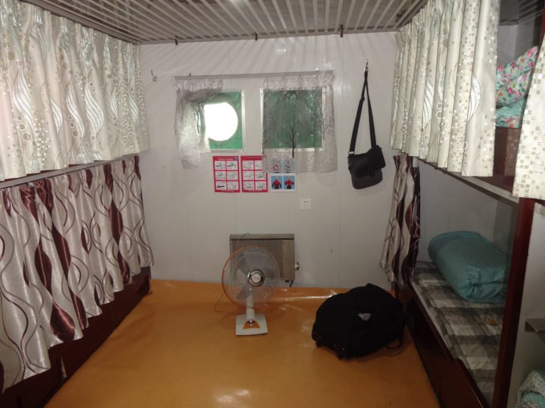 A standard cabin on the Mangyongbong ferry
