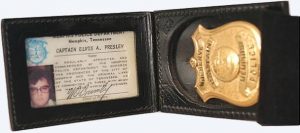 Elvis Presley's Memphis police badge and ID.