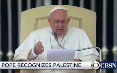 With the 2015 Comprehensive Agreement between the Holy See and the Palestinian Authority, the Pope Francis Vatican formally acknowledged the "state of Palestine." The agreement secured protections for the local Catholic population, holy sites, property, and financial interests.