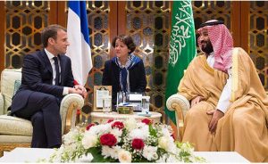 French President Emmanuel Macron with Saudi Crown Prince Mohammed bin Salman in Riyadh. Photo Credit: SPA