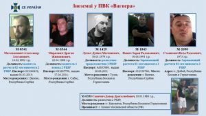 Wagner members wanted by the Ukranian secret service.