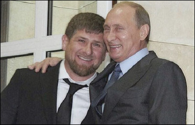 Moscow is itself responsible for the rise of domestic Islamic extremism and continues to encourage it internationally. In April 2007, Moscow installed Ramzan Kadyrov (left), a former mujahid, here with Putin, to pacify Chechnya.
