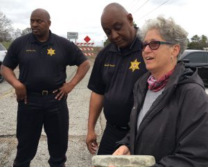 Chief Deputy Head and Sheriff Sheriff with Barbara Morganstern Sammons at 1-Mile Hill