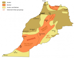 Amazigh-speaking areas in Morocco