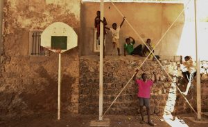 U.S. Servicemembers assigned to Combined Joint Task Force–Horn of Africa periodically visit children in Caritas Djibouti mission in downtown Djibouti to donate food items, toys, clothing and supplies, April 26, 2017 (U.S. Air Force/Eboni Prince)