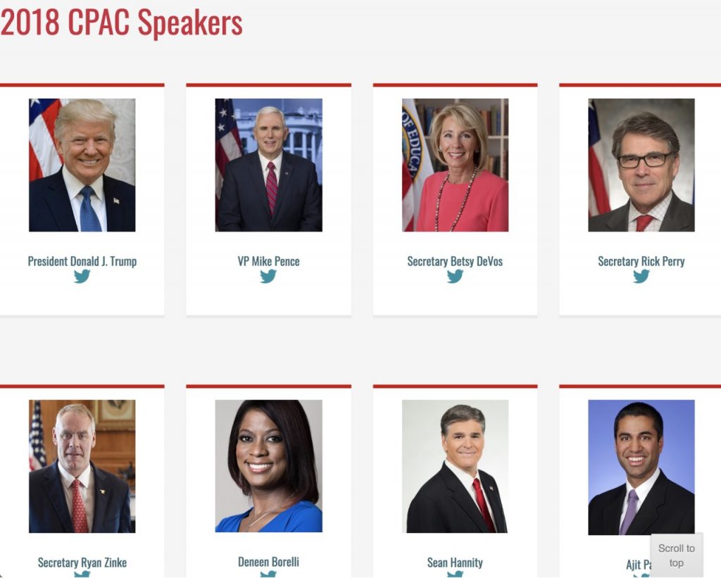  Most of the Trump administration is invited to speak at CPAC Trump PAC.