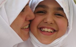 Muslim mother and daughter.