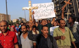 Arab Christians protesting.