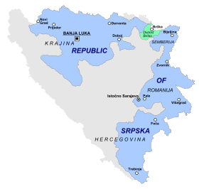 Location of Republika Srpska in Bosnia and Herzegovina.