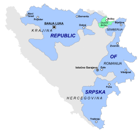 Location of Republika Srpska in Bosnia and Herzegovina. Location of Republika Srpska in Bosnia and Herzegovina.