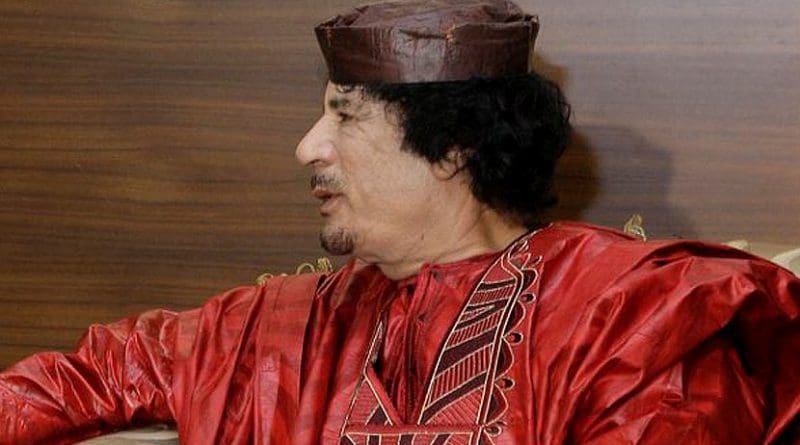 Libya's Muammar al-Gaddafi. Source: Spanish Prime Minister's Office. Wikipedia Commons.
