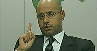 Saif al-Islam Gaddafi. Source: Screenshot from Libyan television.