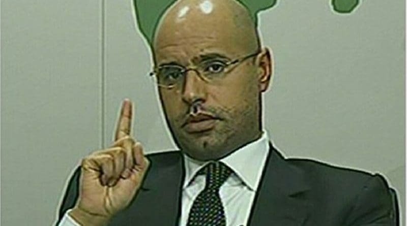 Saif al-Islam Gaddafi. Source: Screenshot from Libyan television.