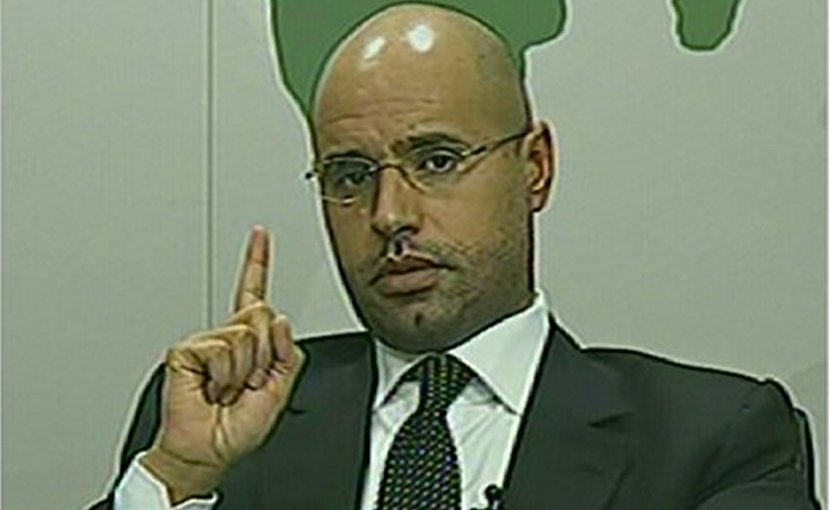 Saif al-Islam Gaddafi. Source: Screenshot from Libyan television.